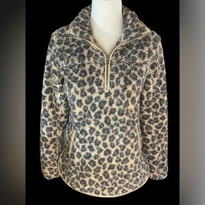 Abercrombie & Fitch Leopard Print Sherpa Pullover